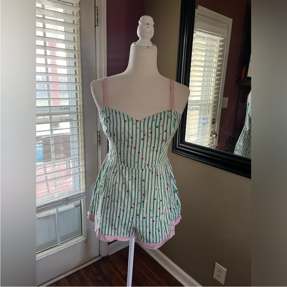 Vintage Striped Dress with Pink Accents - Picture 4 of 7